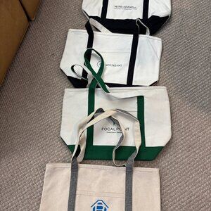 Canvas boat bag totes; Set of 4; new